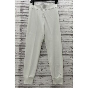 Nike Thermal Jogger Pants Women's Large White Cream Waffle High Rise Slim Fit